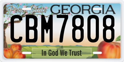 GA license plate CBM7808