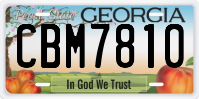 GA license plate CBM7810