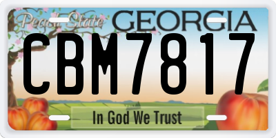 GA license plate CBM7817