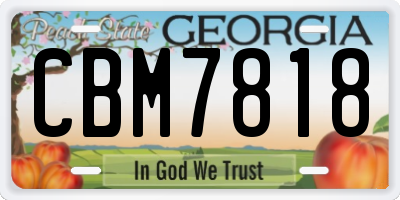 GA license plate CBM7818