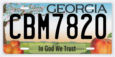 GA license plate CBM7820