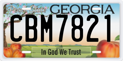 GA license plate CBM7821