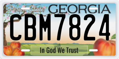 GA license plate CBM7824