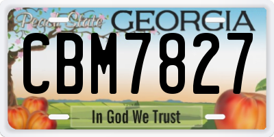 GA license plate CBM7827