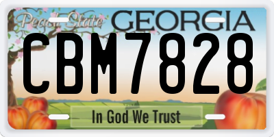 GA license plate CBM7828