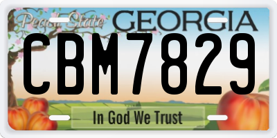 GA license plate CBM7829