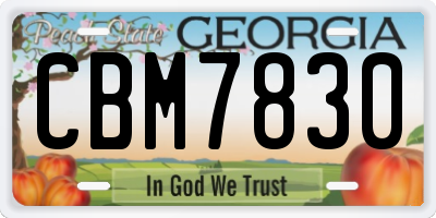 GA license plate CBM7830