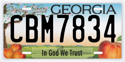 GA license plate CBM7834