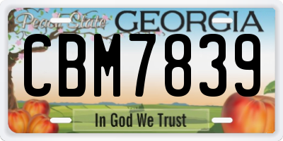 GA license plate CBM7839