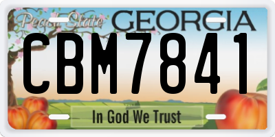 GA license plate CBM7841