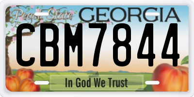 GA license plate CBM7844