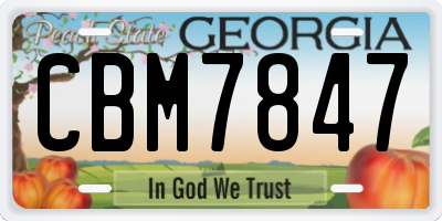 GA license plate CBM7847