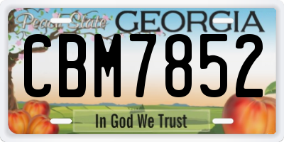 GA license plate CBM7852