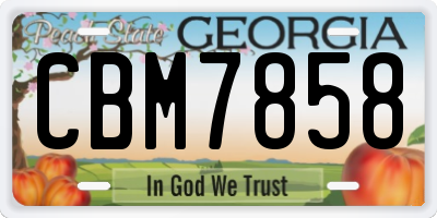 GA license plate CBM7858