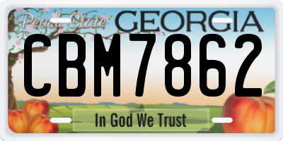 GA license plate CBM7862