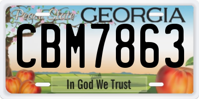 GA license plate CBM7863