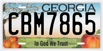 GA license plate CBM7865