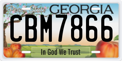 GA license plate CBM7866