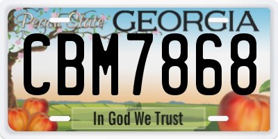 GA license plate CBM7868