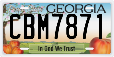 GA license plate CBM7871