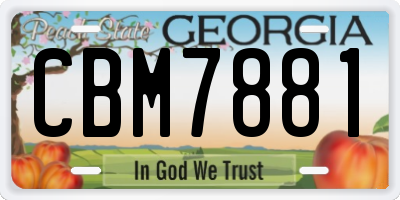 GA license plate CBM7881