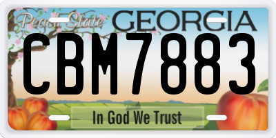 GA license plate CBM7883