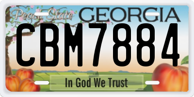 GA license plate CBM7884