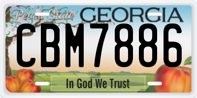 GA license plate CBM7886