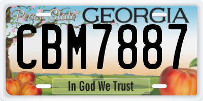 GA license plate CBM7887