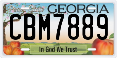 GA license plate CBM7889