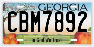 GA license plate CBM7892