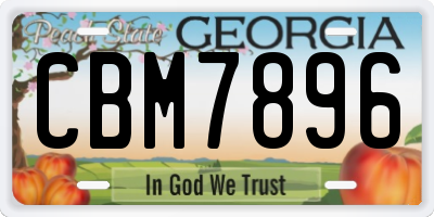 GA license plate CBM7896