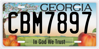 GA license plate CBM7897