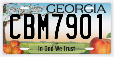 GA license plate CBM7901