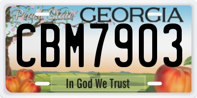 GA license plate CBM7903