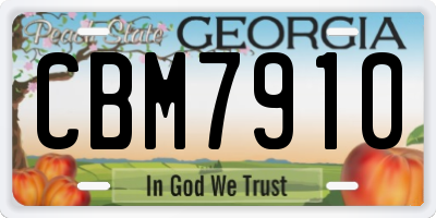 GA license plate CBM7910