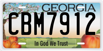 GA license plate CBM7912