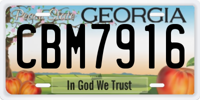 GA license plate CBM7916