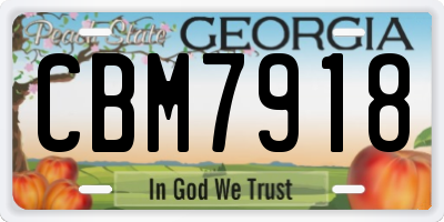 GA license plate CBM7918