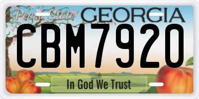 GA license plate CBM7920