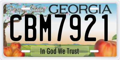 GA license plate CBM7921