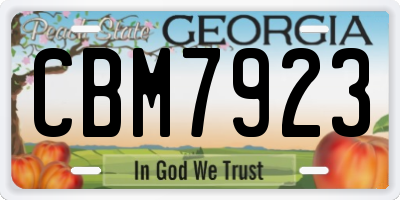 GA license plate CBM7923