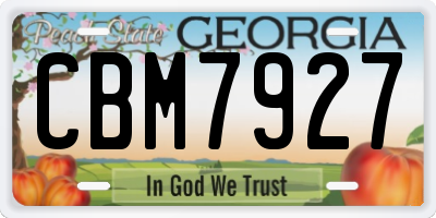 GA license plate CBM7927