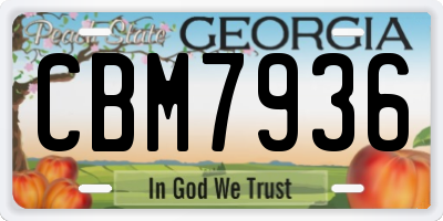 GA license plate CBM7936