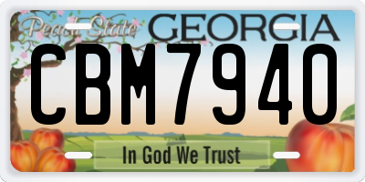 GA license plate CBM7940