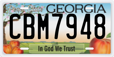 GA license plate CBM7948