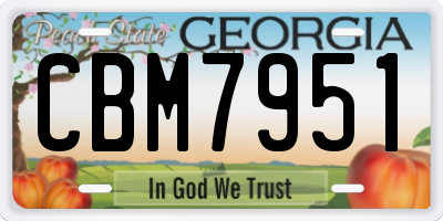 GA license plate CBM7951