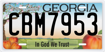 GA license plate CBM7953