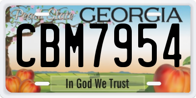 GA license plate CBM7954