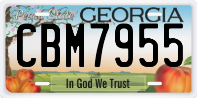 GA license plate CBM7955